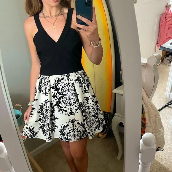Crystal Doll | Dresses | Black And White Homecoming Dress | Poshmark